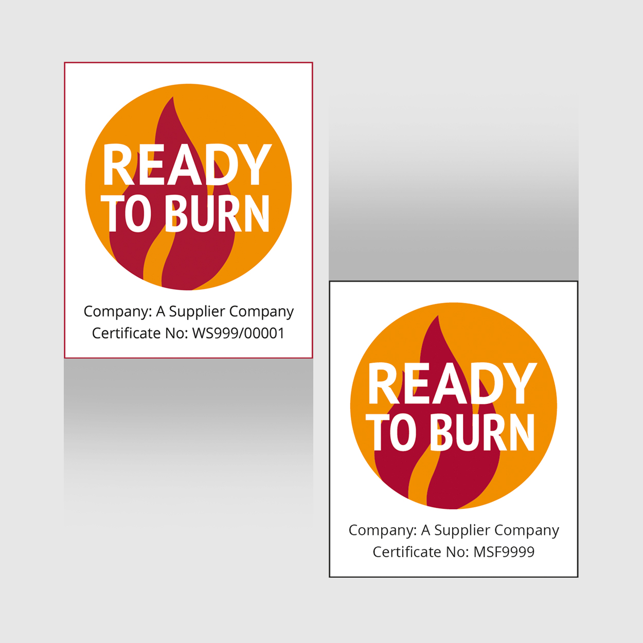 Example Ready to Burn Certification Logos